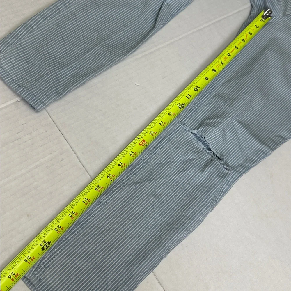 Hollister Crop Blue Stripe Jeans Distressed Womens 28‎ Skinny Denim